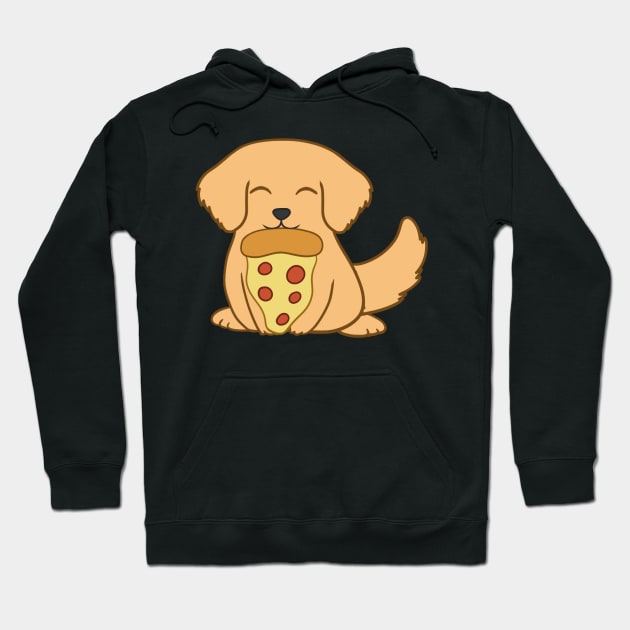 Golden Retriever eating a pizza Hoodie by BiscuitSnack